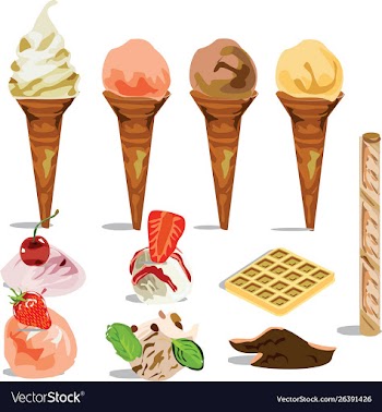 Ice cream cone set vector image