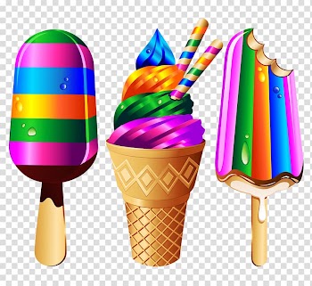 Ice cream cone Sundae Cupcake, Color ice cream transparent background PNG clipart