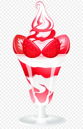 Ice cream cone Sundae Strawberry ice cream - Ice Cream Sundae with Strawberries PNG Clip Artt Image 