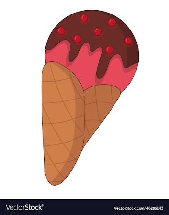 ice cream cone with red sprinkles and chocolate