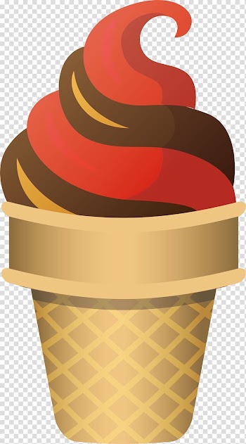 Ice Cream Cones Sundae Flavor, Two-color eggpad ice cream transparent background PNG clipart