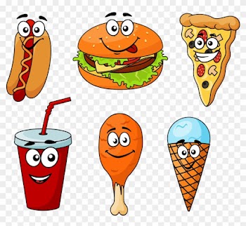 Ice Cream Fast Food Cheeseburger Hot Dog Hamburger - Fast Food Cartoon