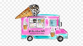 Ice Cream Food Truck Cartoon Illustration - Food Stalls Vector Free