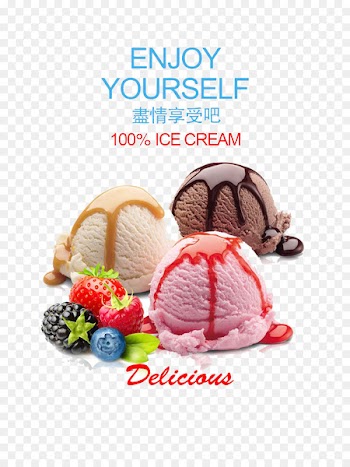 Ice cream Frozen yogurt Gelato Milk - Ice cream poster 