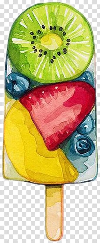 Ice cream Ice pop Watercolor painting Food, ice cream transparent background PNG clipart