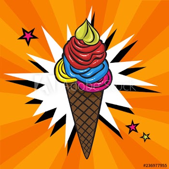 Ice cream in a pop art style