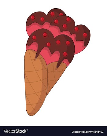 ice cream in cone with chocolate and sprinkles