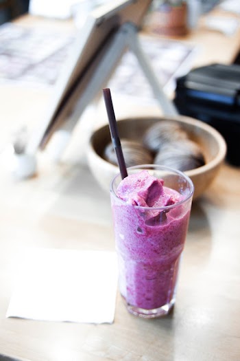 Ice Cream in Drinking Glass With Brow Straw