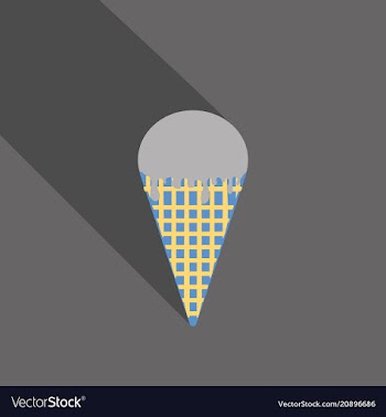 Ice cream in waffle cone icon vector image