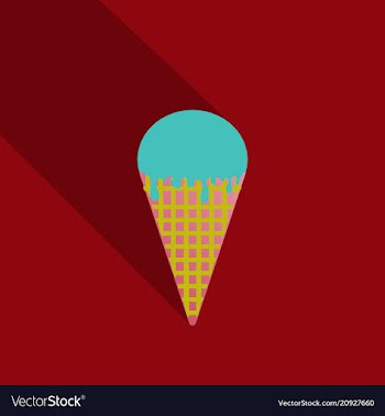 Ice cream in waffle cone icon vector image