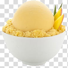 Ice Cream Milkshake, bowl of ice cream with slices of fruit transparent background PNG clipart
