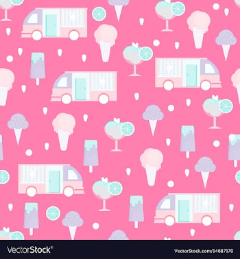 Ice cream seamless pattern in flat style vector image