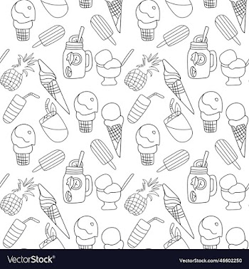 ice cream seamless pattern on white background