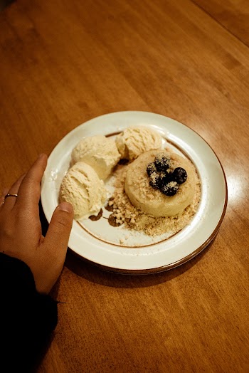 Ice Cream Served on White Plate
