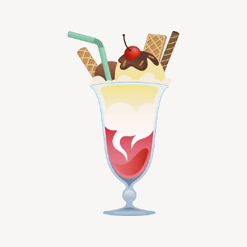 Ice-cream sundae clipart, dessert illustration | Free Vector - rawpixel