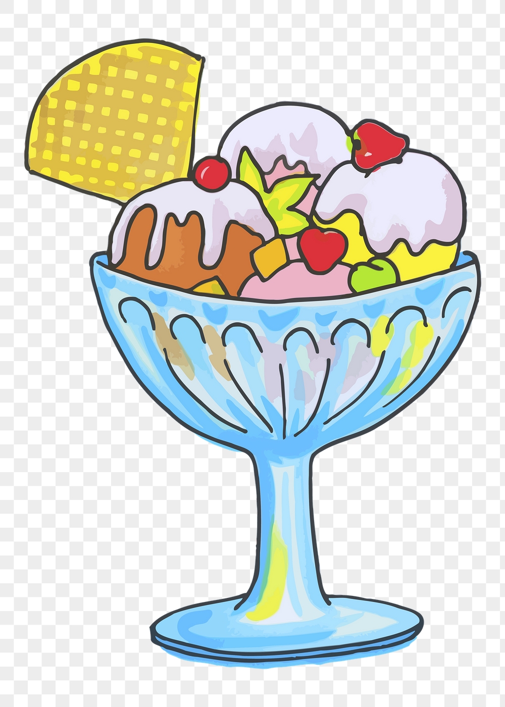 Ice-cream sundae png sticker, dessert | Free PNG - rawpixel