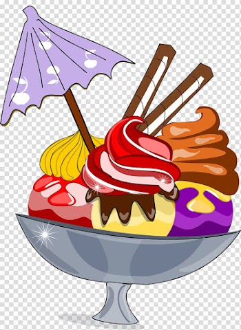 Ice cream Sundae, Small fresh colorful ice cream transparent background PNG clipart