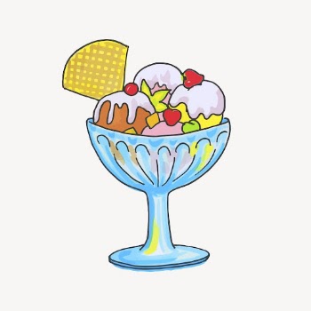 Ice-cream sundae sticker, dessert illustration | Free PSD - rawpixel