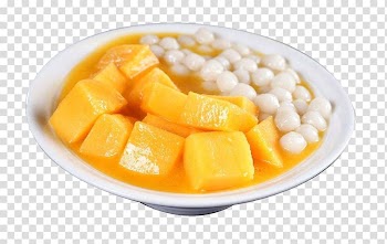 Ice cream Tangyuan Jiuniang Dessert Sweetness, White plate with mango balls and desserts transparent background PNG clipart