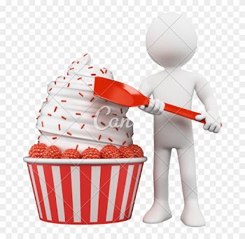 Ice Cream With Raspberries - 3d People Ice Cream
