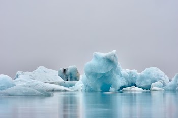 ice figure near body of water