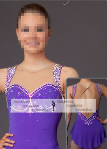 ice figure skating competition dress Gymnastics costum Purple ...