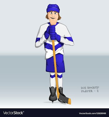 Ice hockey player standing vector image