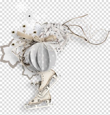 Ice Skates Flower Wreath Christmas, ice skates transparent background PNG clipart