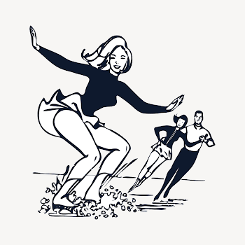 Ice skating  clipart, black | Free PSD - rawpixel