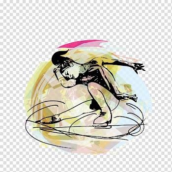 Ice skating Figure skating , watercolor dancers transparent background PNG clipart