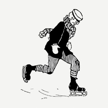 Ice-skating man drawing, sport vintage | Free PSD - rawpixel