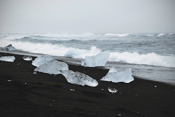 Iceberg on Seashore