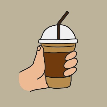 Iced coffee cup doodle sticker, | Free Vector Illustration - rawpixel