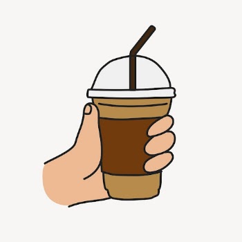Iced coffee cup doodle sticker, | Free Vector Illustration - rawpixel