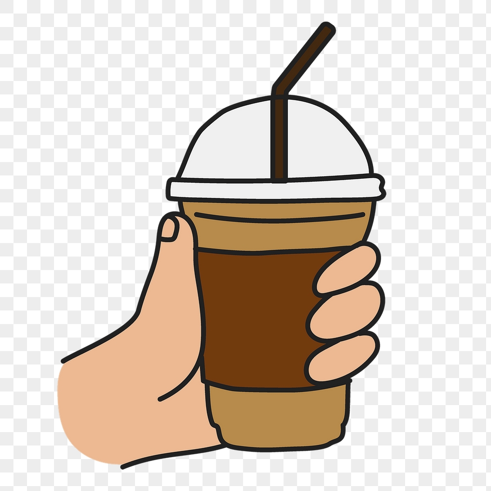 Iced coffee cup png sticker, | Free PNG Illustration - rawpixel