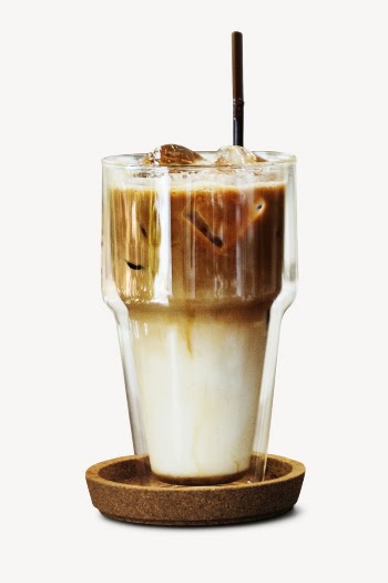 Iced latte coffee sticker, refreshment | Free PSD - rawpixel