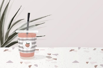 Iced tea background, pink terrazzo | Free PSD Illustration - rawpixel