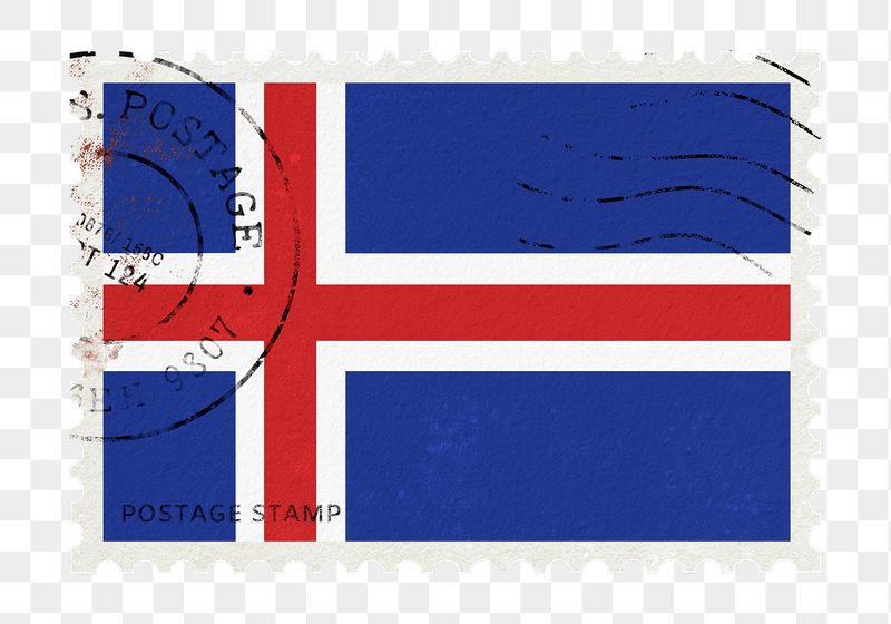 Iceland flag png post stamp | Free PNG - rawpixel