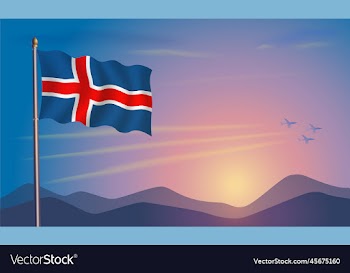 icelandflag in the morning sun