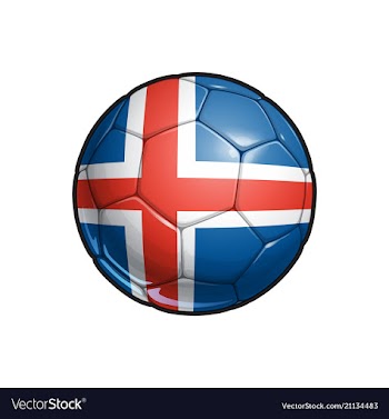  					Icelandic flag football - soccer ball vector image														