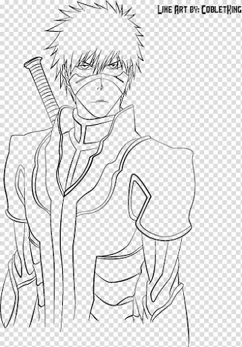 Ichigo Fullbring line art transparent background PNG clipart