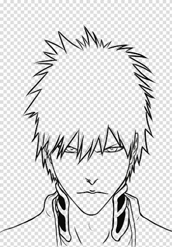 Ichigo Kurosaki Line art Drawing Bleach, ichigo kurosaki transparent background PNG clipart