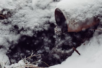 Icicles on a drainpipe