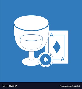 Icon ace chip poker cup vector image