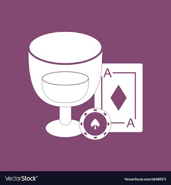 Icon ace chip poker cup vector image