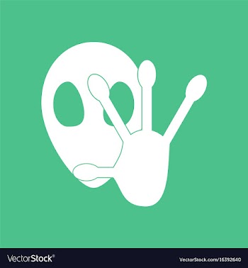 Icon alien and hand vector image