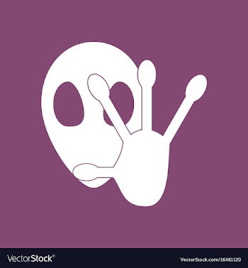 Icon alien and hand vector image