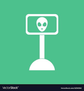Icon alien on the monitor vector image