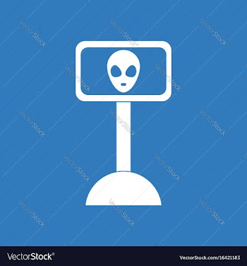 Icon alien on the monitor vector image