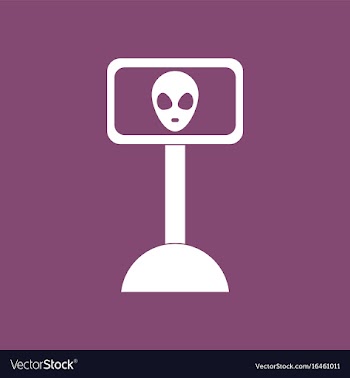 Icon alien on the monitor vector image